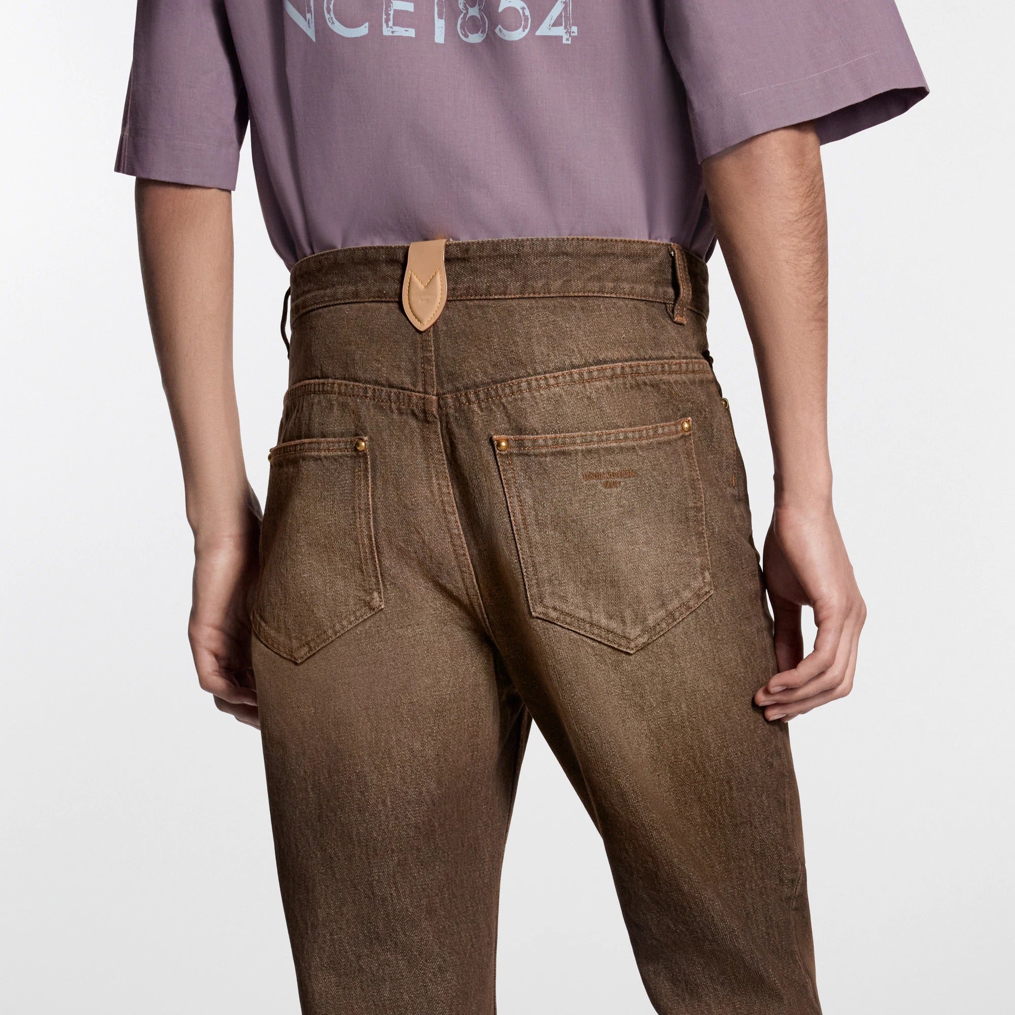Coffee Indigo Denim Bootcut Pants