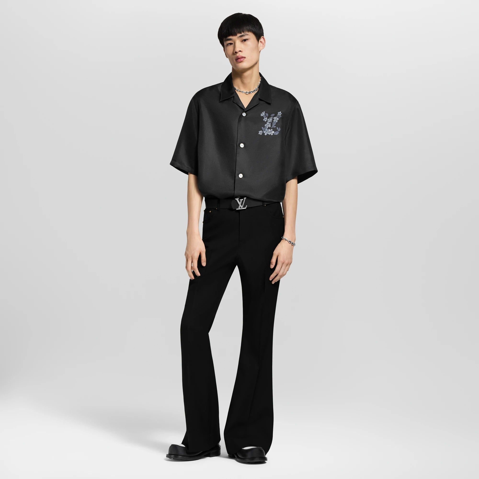 Printed Signature Silk Shirt
