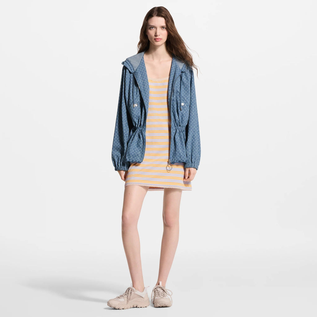 Hooded Monogram Denim Jacket