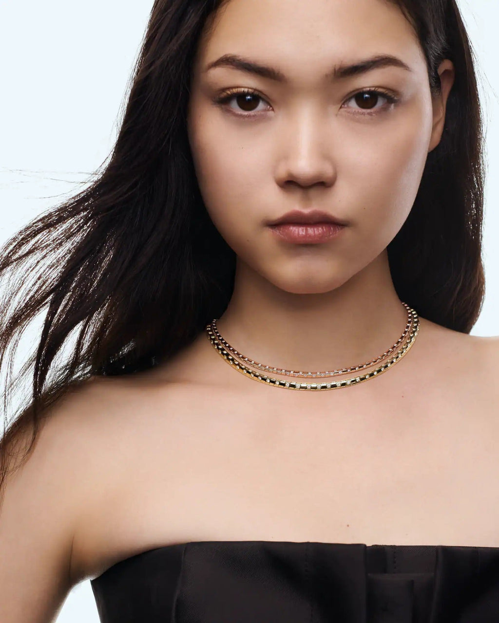 Le Damier de Louis Vuitton Small Necklace, Rose Gold and Diamonds