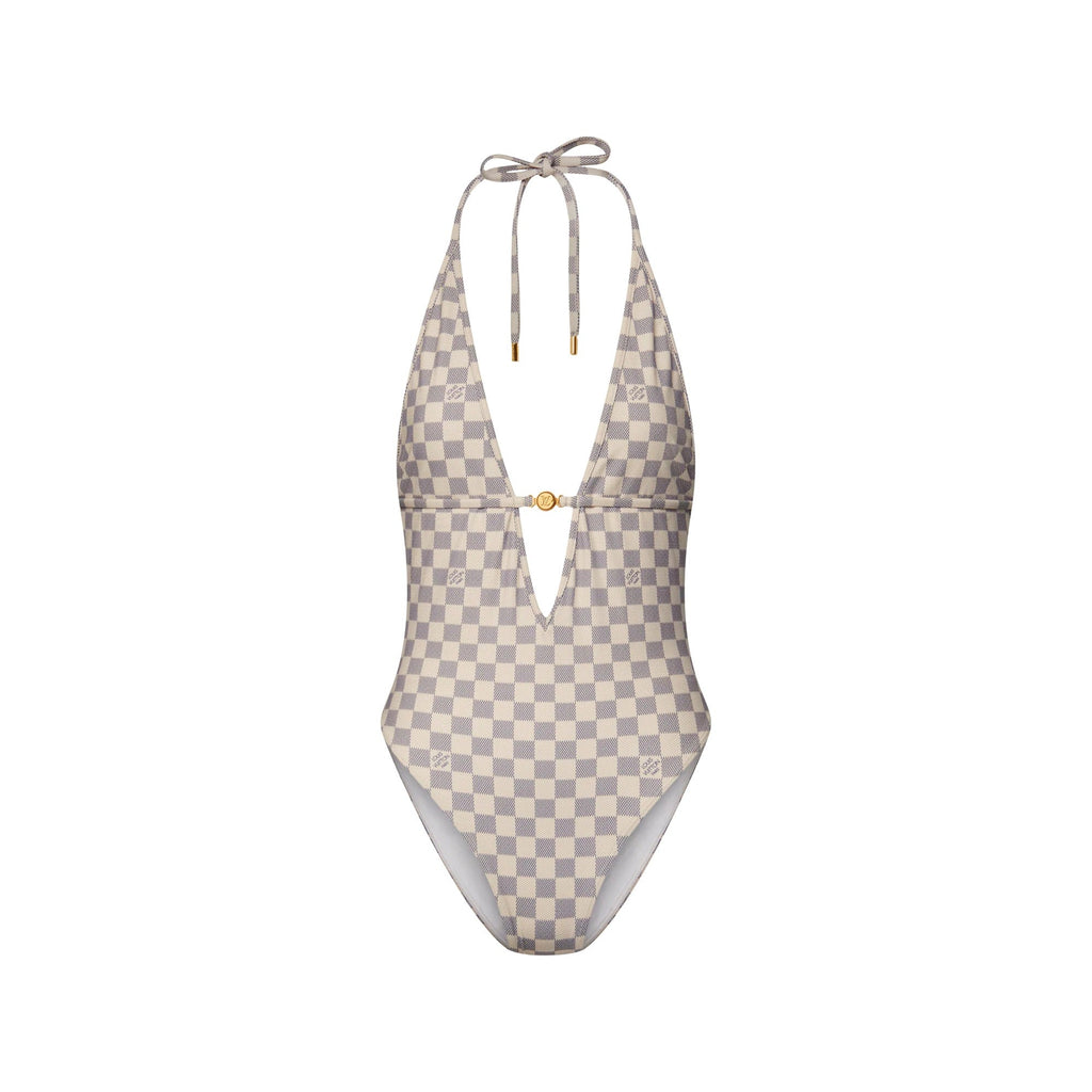 Damier V-Neck Swimsuit