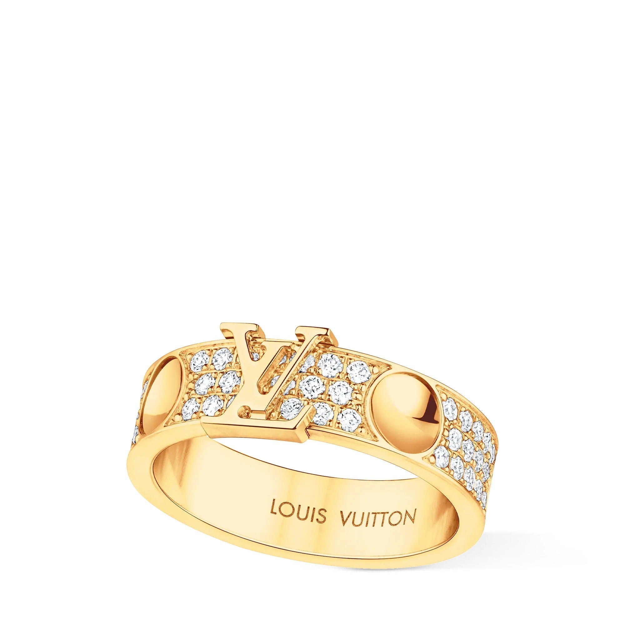 Empreinte Medium Ring, Yellow Gold and Diamonds