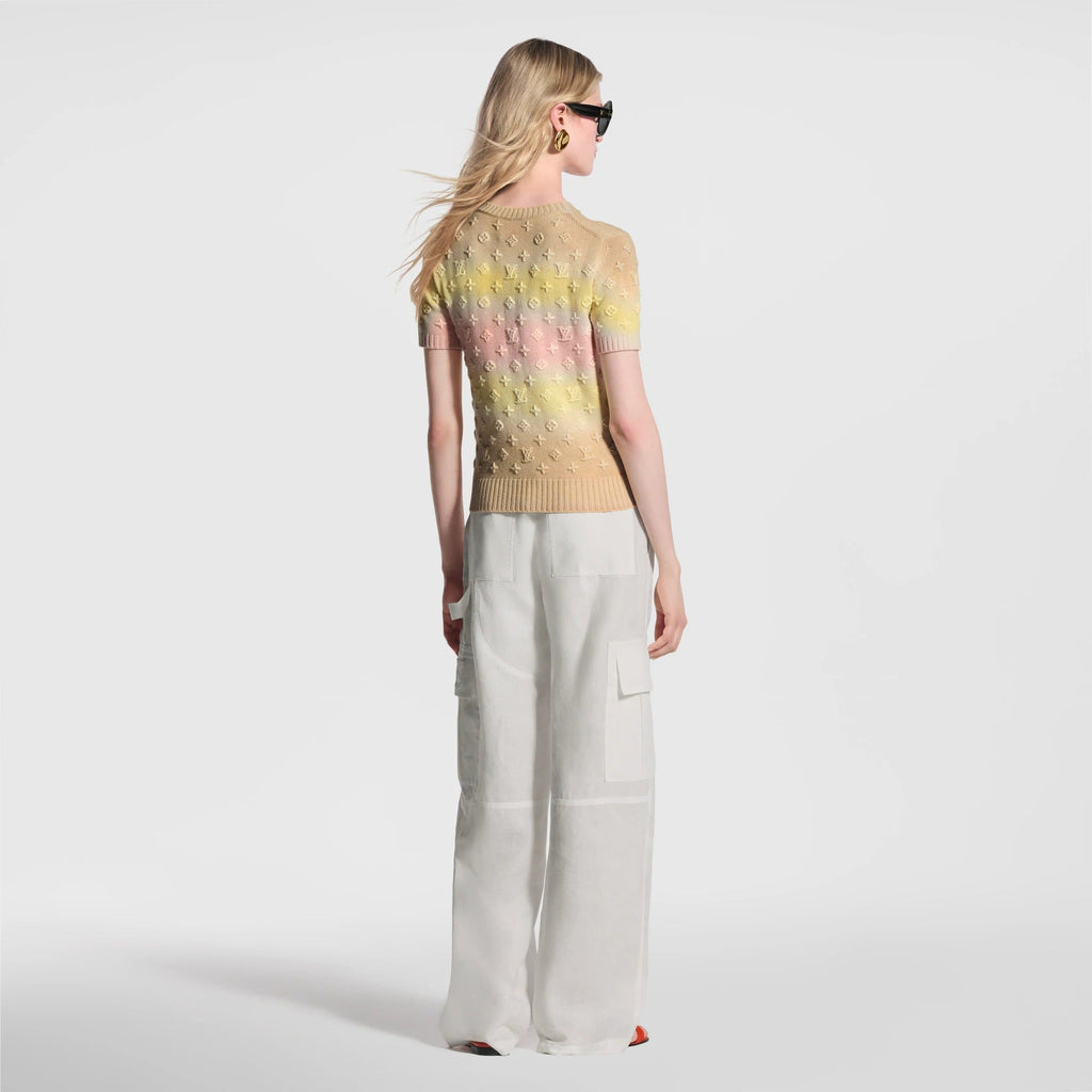 3D Monogram Tie Dye Knit Top