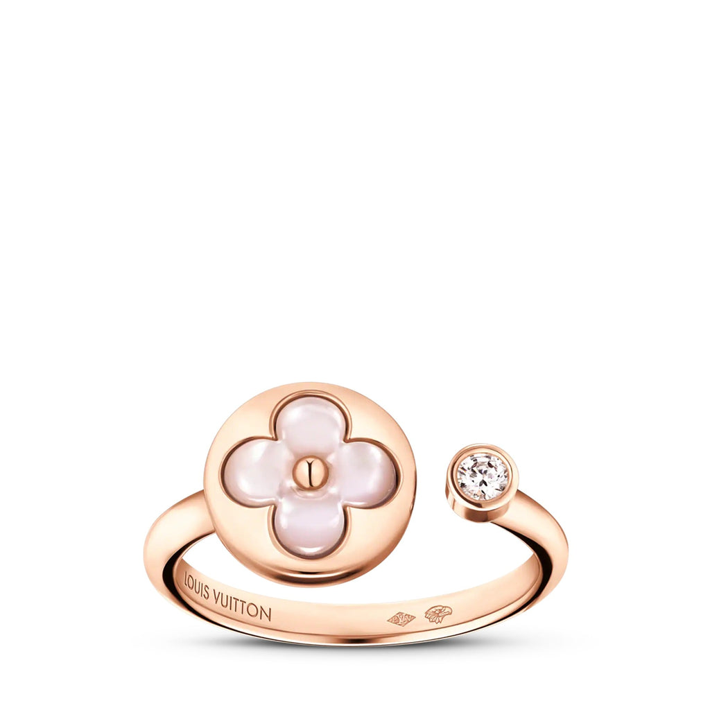 Color Blossom Mini Sun Ring, Pink Gold, Pink Mother-of-Pearl and Diamond
