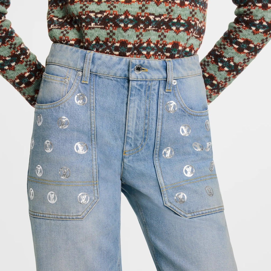 Signature Sequin Accent Flared Jeans