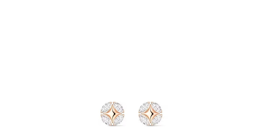 Galaxie Ear Studs, Rose Gold and Diamonds