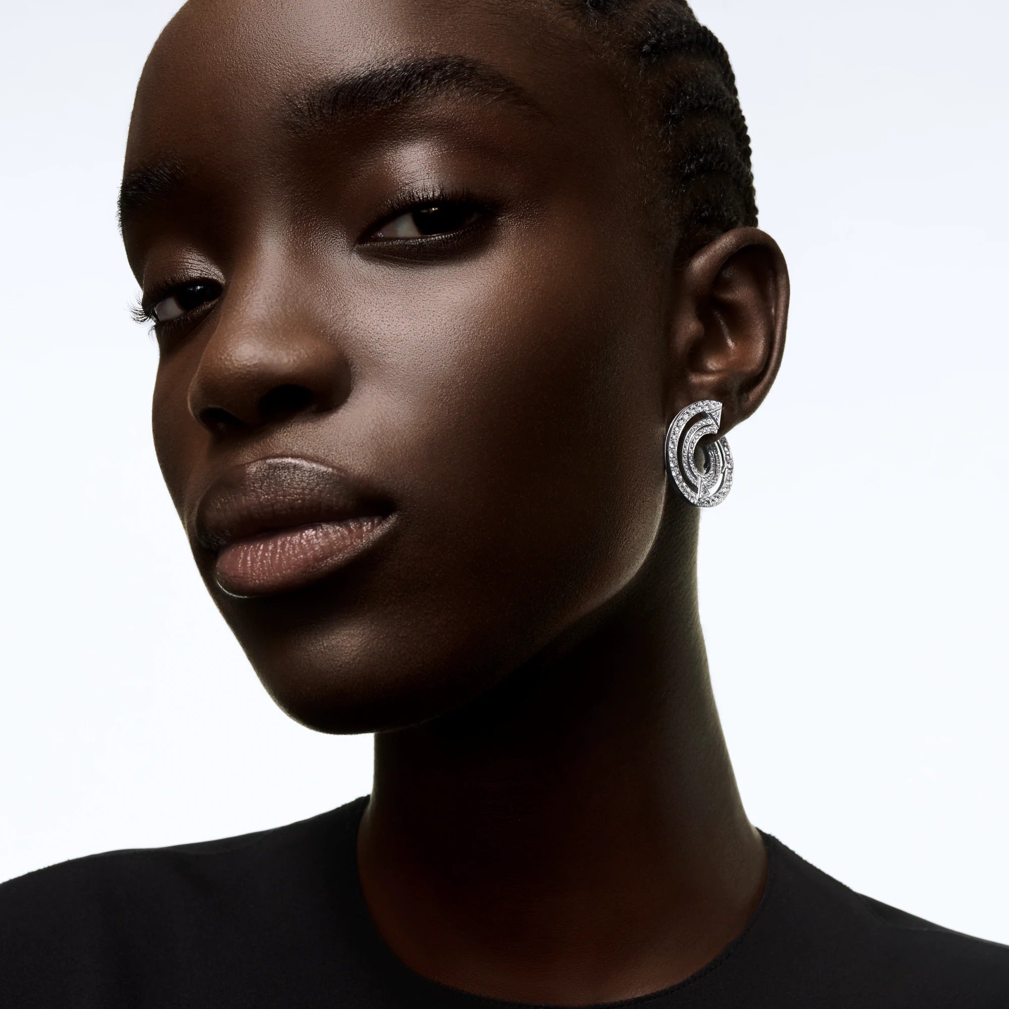 Pure V Hoops, White Gold and Diamonds