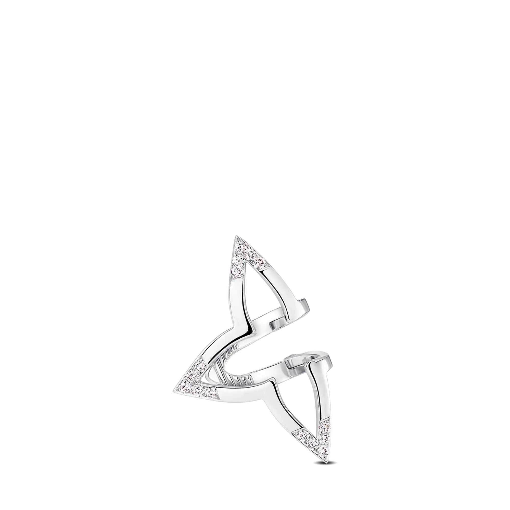 Ombre Blossom Earcuff, White Gold and Diamonds