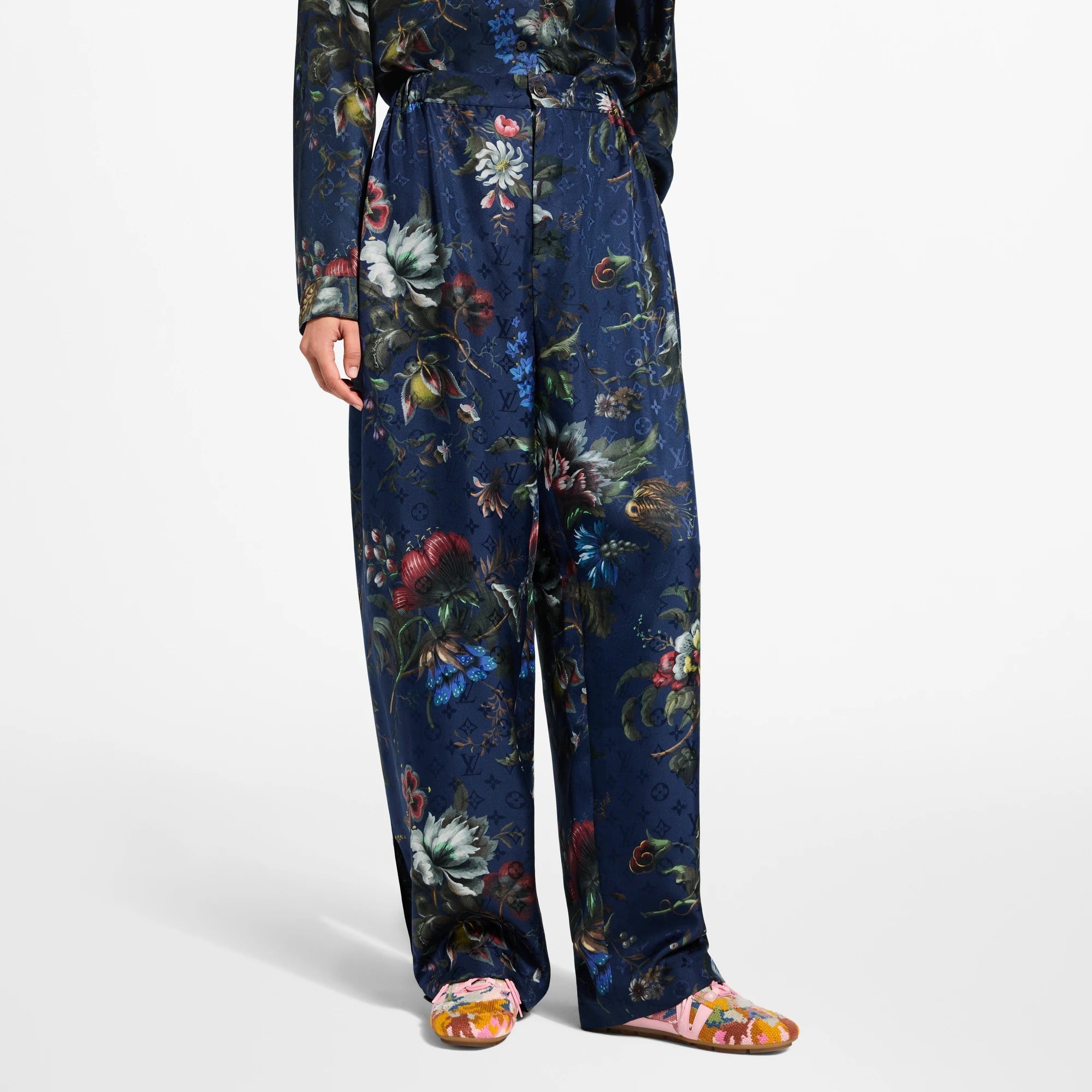 Dark Floral Print Pants