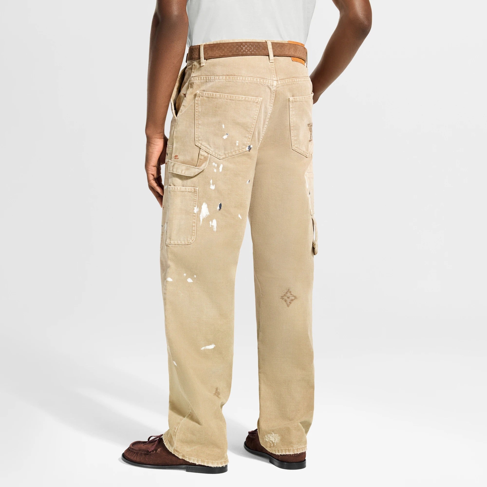 Embellished Denim Carpenter Pants