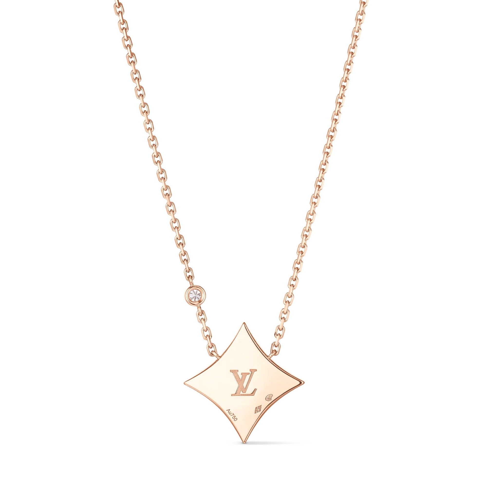 Color Blossom M Star Pendant, Pink Gold, White Mother-of-Pearl and Diamonds
