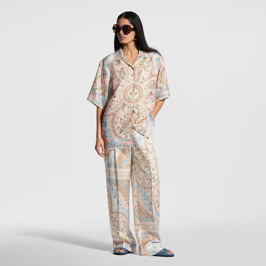 Flower Foulard Short-Sleeved Shirt