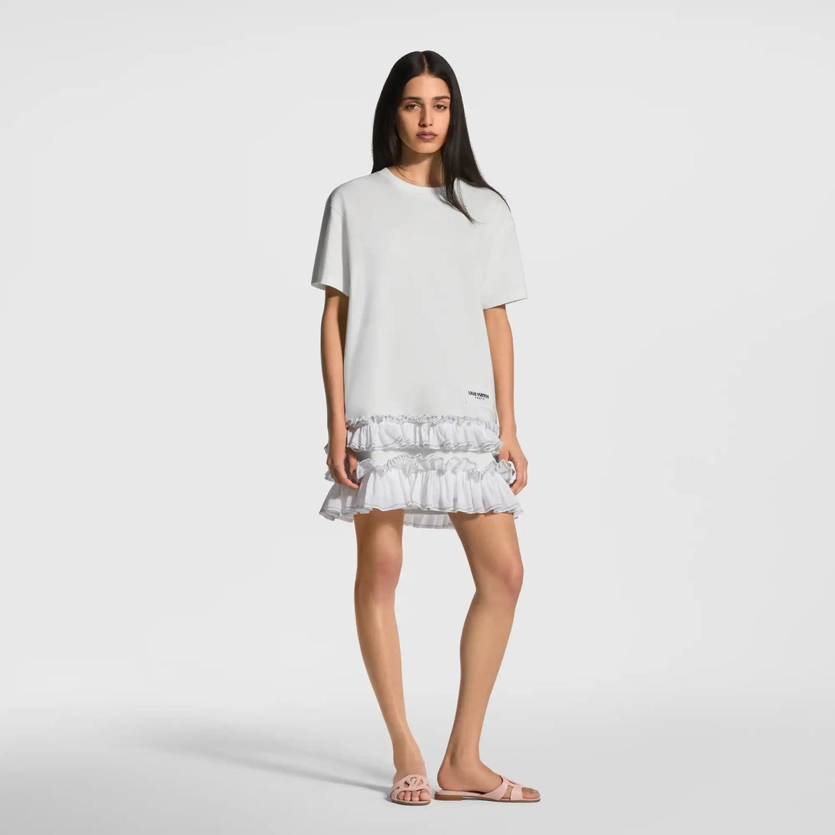 Ruffle Trim T-Shirt Dress