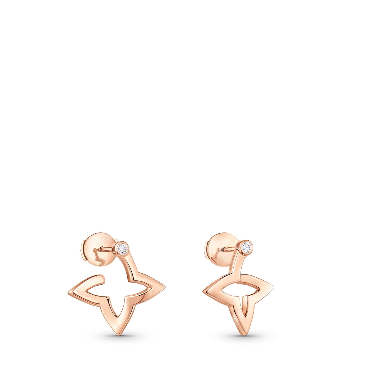 Ombre Blossom Mini Hoops, Pink Gold and Diamonds