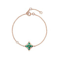 Color Blossom BB Star Bracelet, Pink Gold, Malachite and Diamond