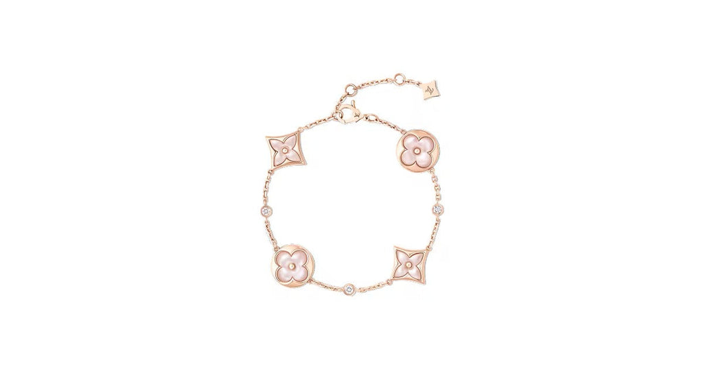 Color Blossom BB Star andSun Multi-Motif Bracelet, Rose Gold, Pink Mother-of-Pearl and Diamonds
