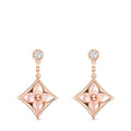 Color Blossom BB Star Earrings, Pink Gold, Pink Mother-of-Pearl and Diamonds