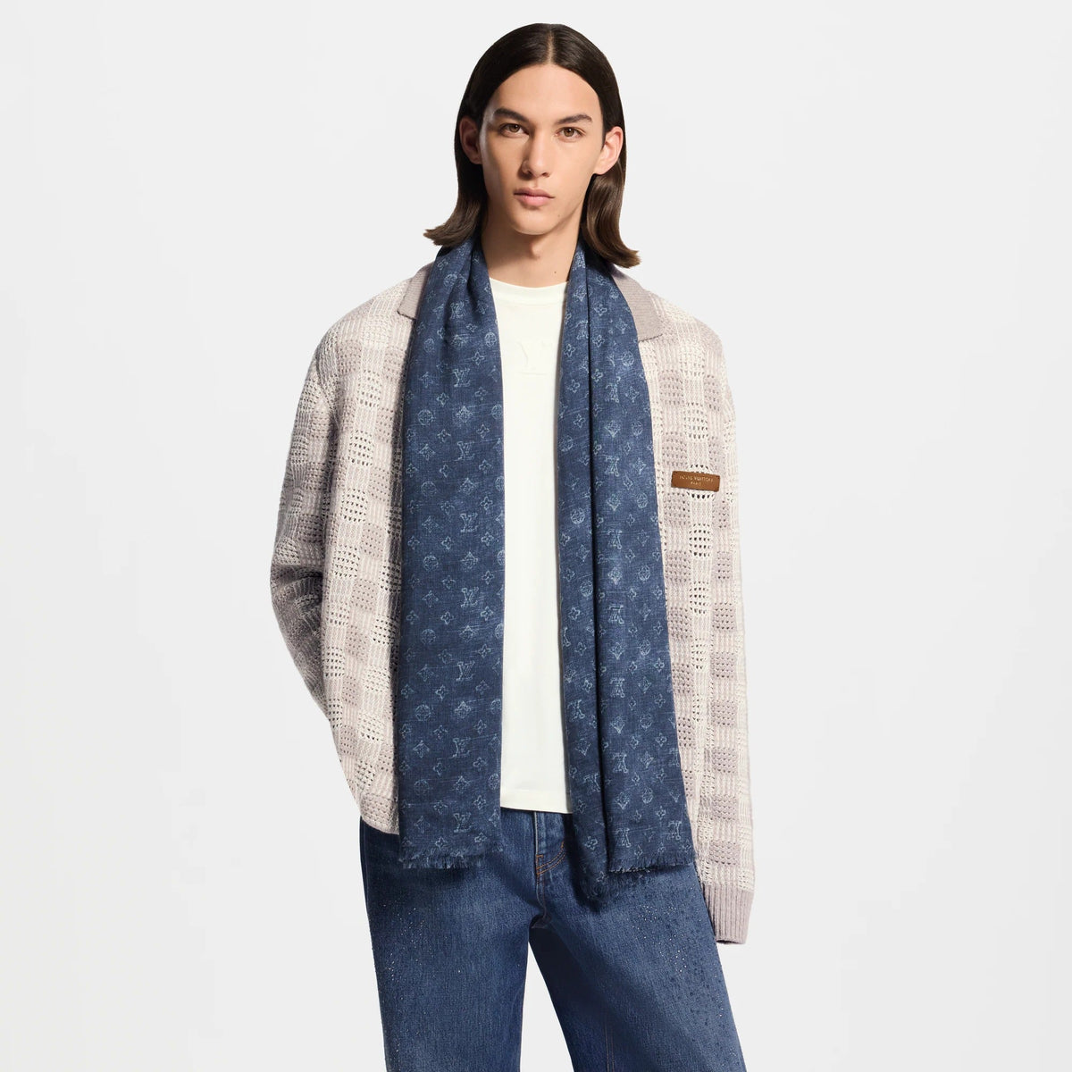 Washed Monogram Ghost Stole