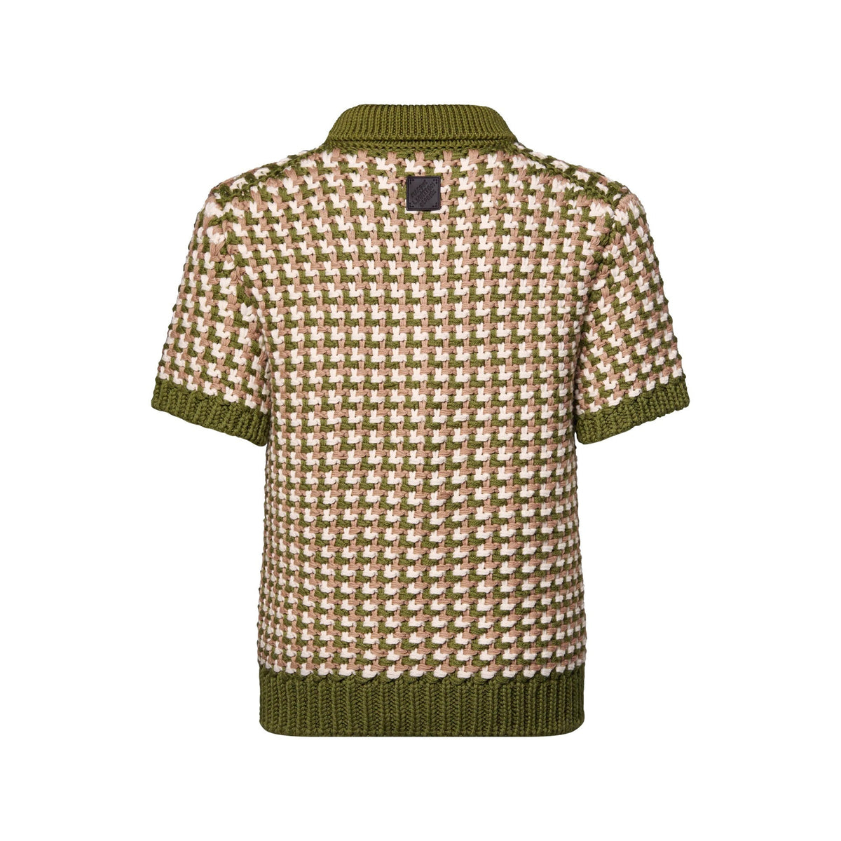 Short-Sleeved Wool-Knit Polo Shirt