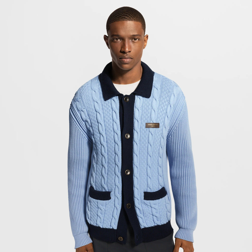 Cable-Knit Shirt Cardigan