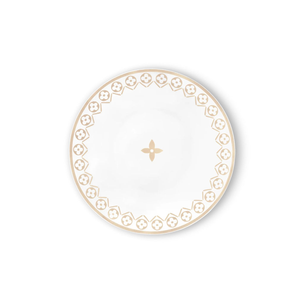 Set Of 2 Dessert Plates Monogram Flower Tile