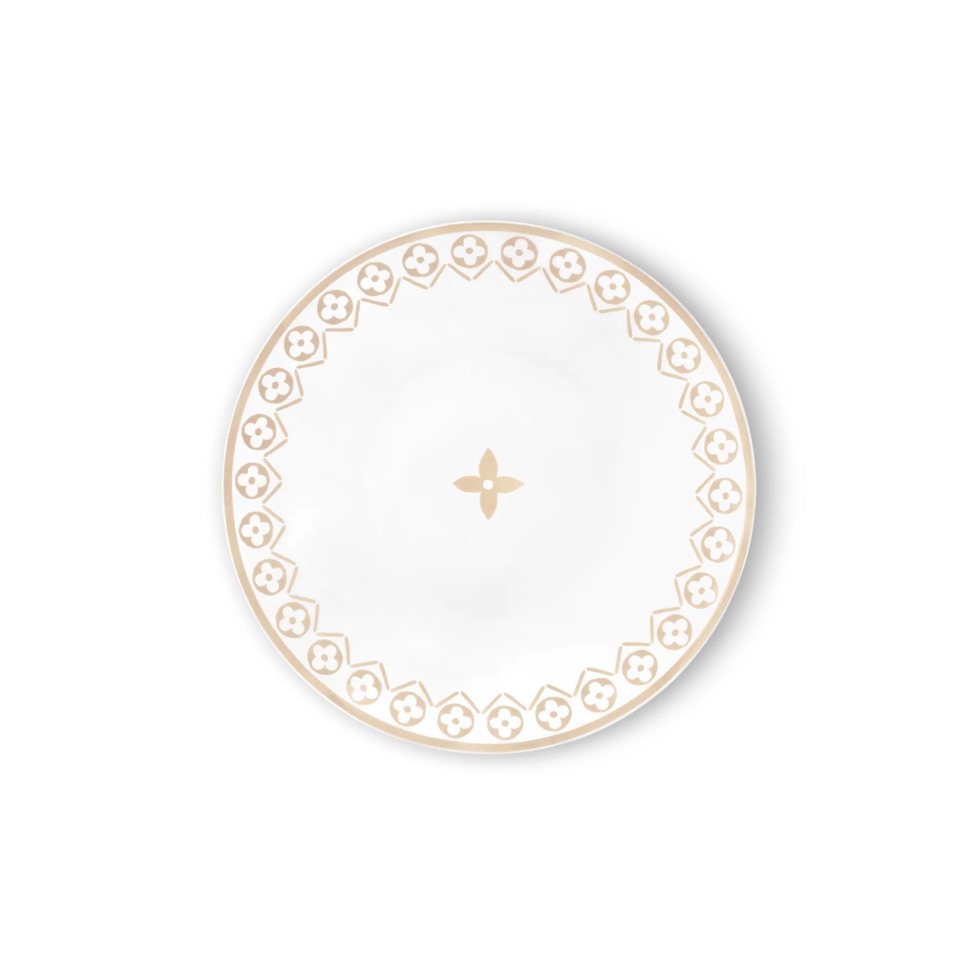 Set Of 2 Dessert Plates Monogram Flower Tile