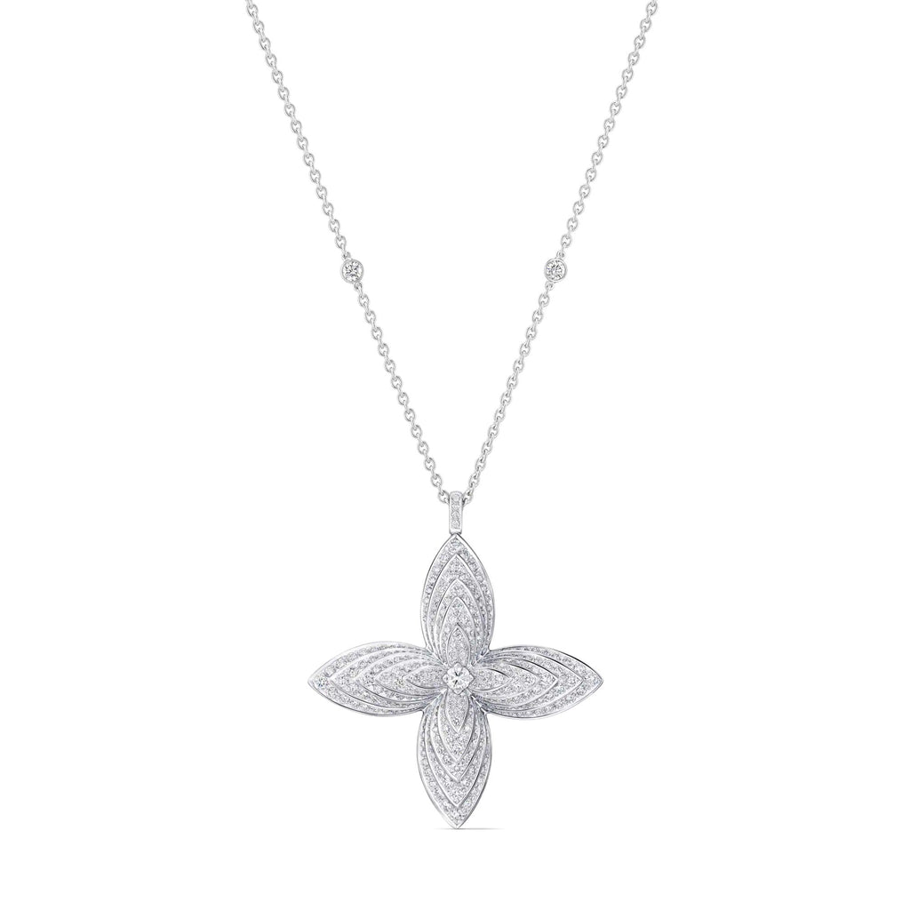 Idylle Blossom Pendant, White Gold & Diamonds