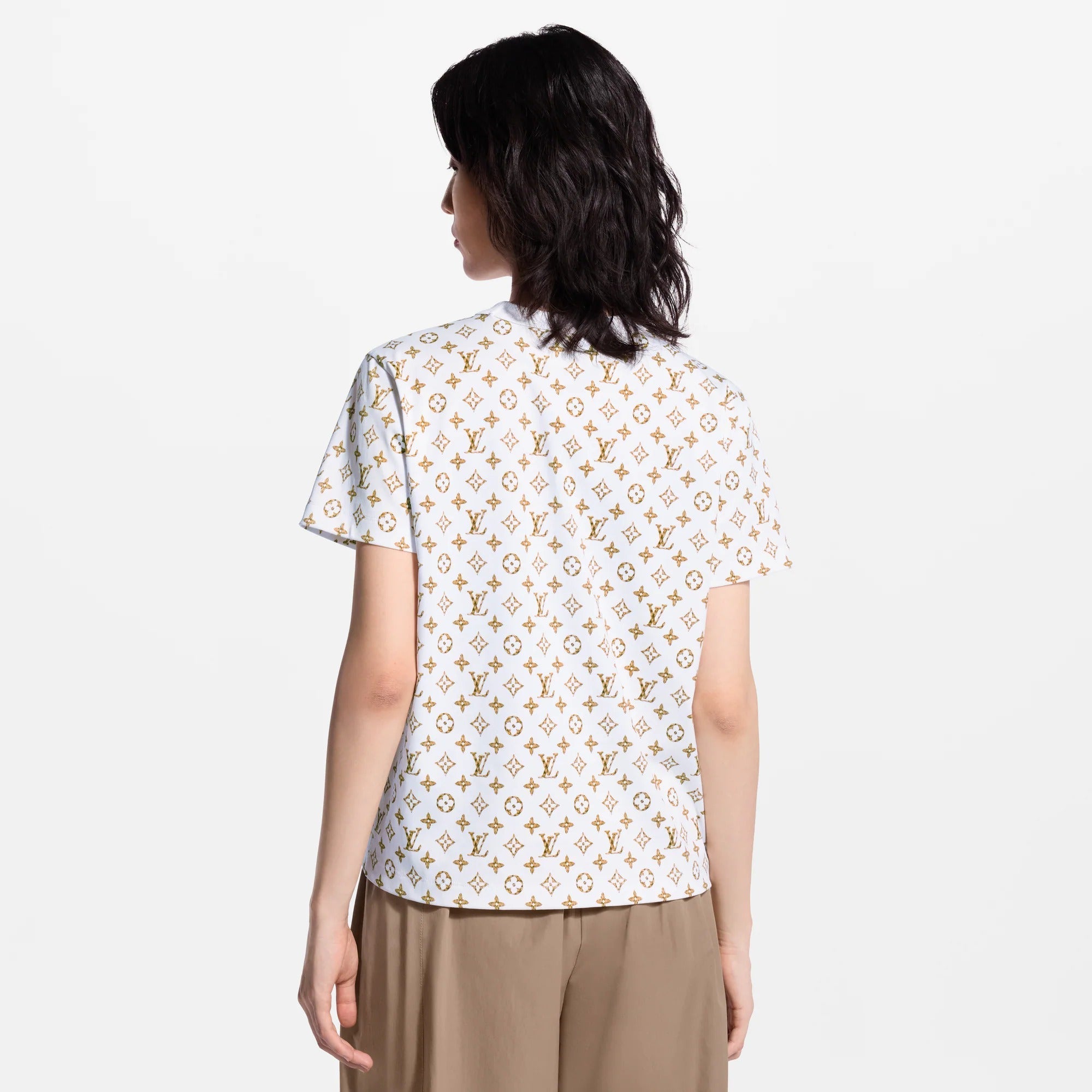Woven Monogram Print T-Shirt