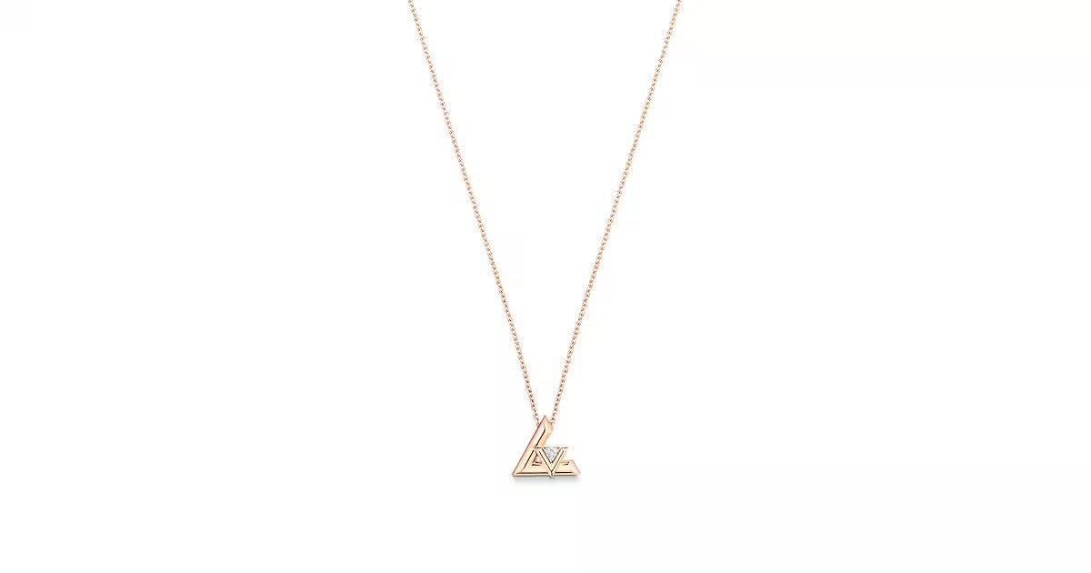 LV Volt One Small Pendant, Pink Gold And Diamond