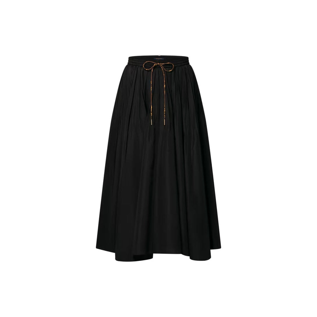 Drawstring Plissé Skirt