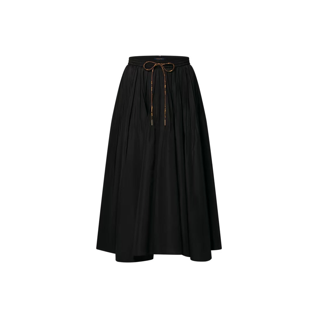 Drawstring Plissé Skirt