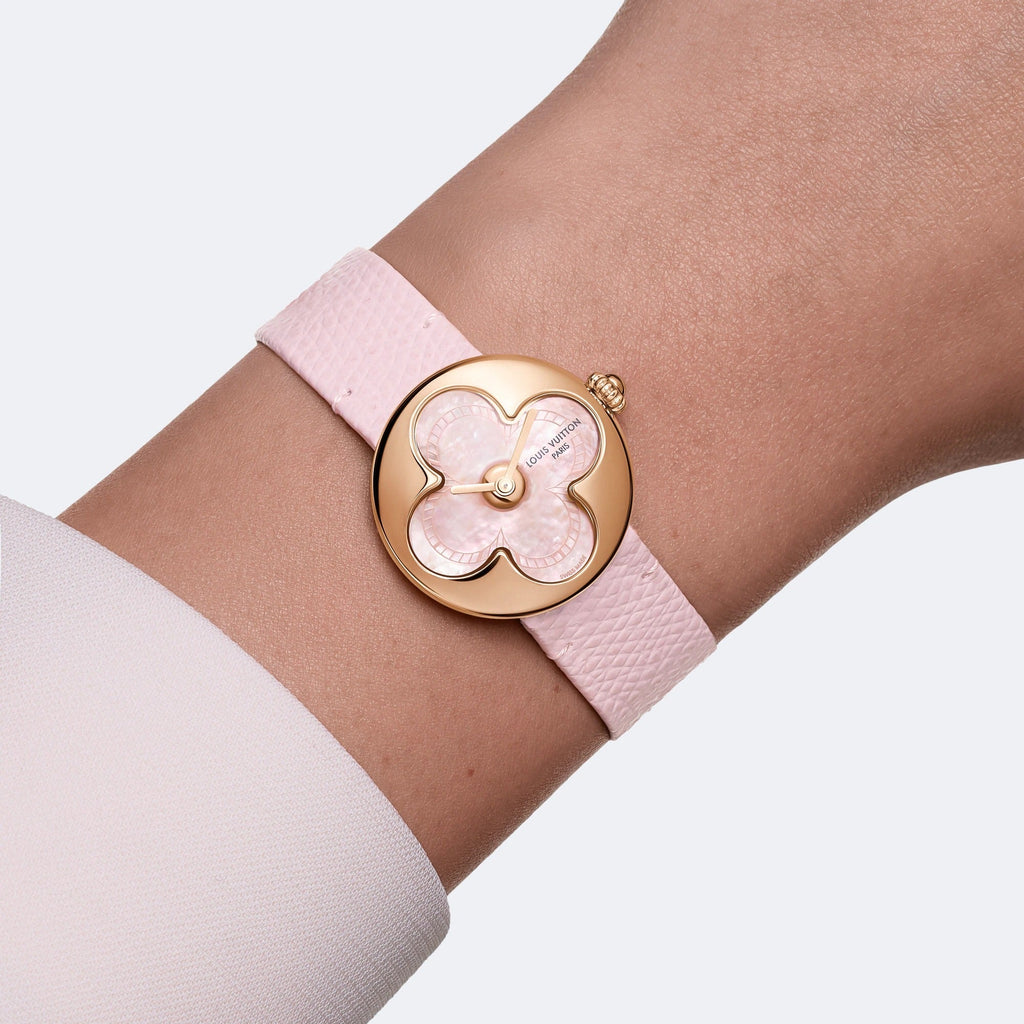Color Blossom, Quartz, 26 MM, Rose Gold and White Mother-Of-Pearl with Pink Hues