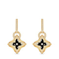 Ever Blossom Earrings, Yellow Gold, Onyx & Diamonds