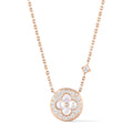 Color Blossom M Sun Pendant, Pink Gold, White Mother-of-Pearl and Diamonds