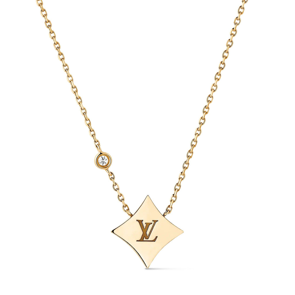 Color Blossom BB Star Pendant, Yellow Gold, Amazonite and Diamond