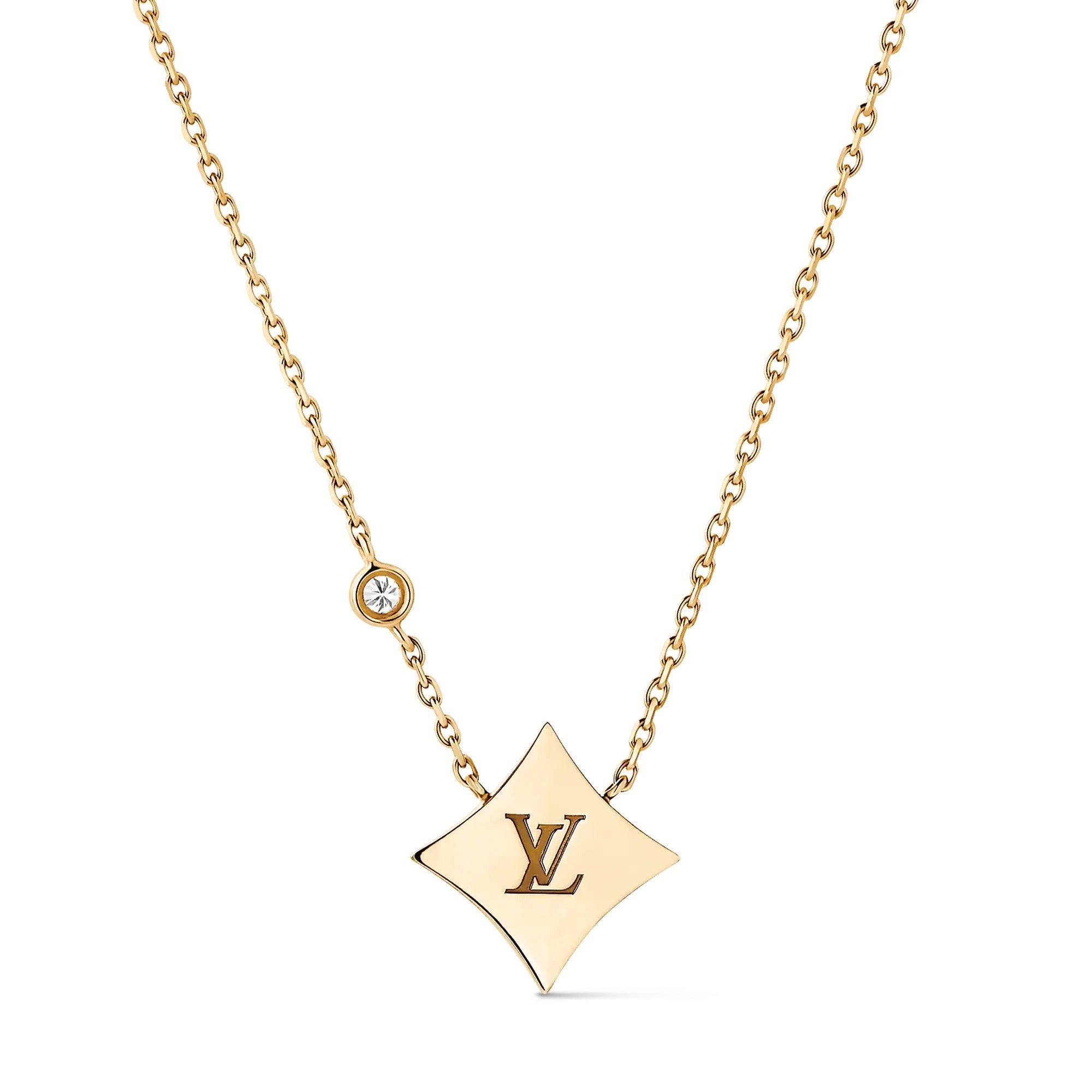Color Blossom BB Star Pendant, Yellow Gold, Amazonite and Diamond