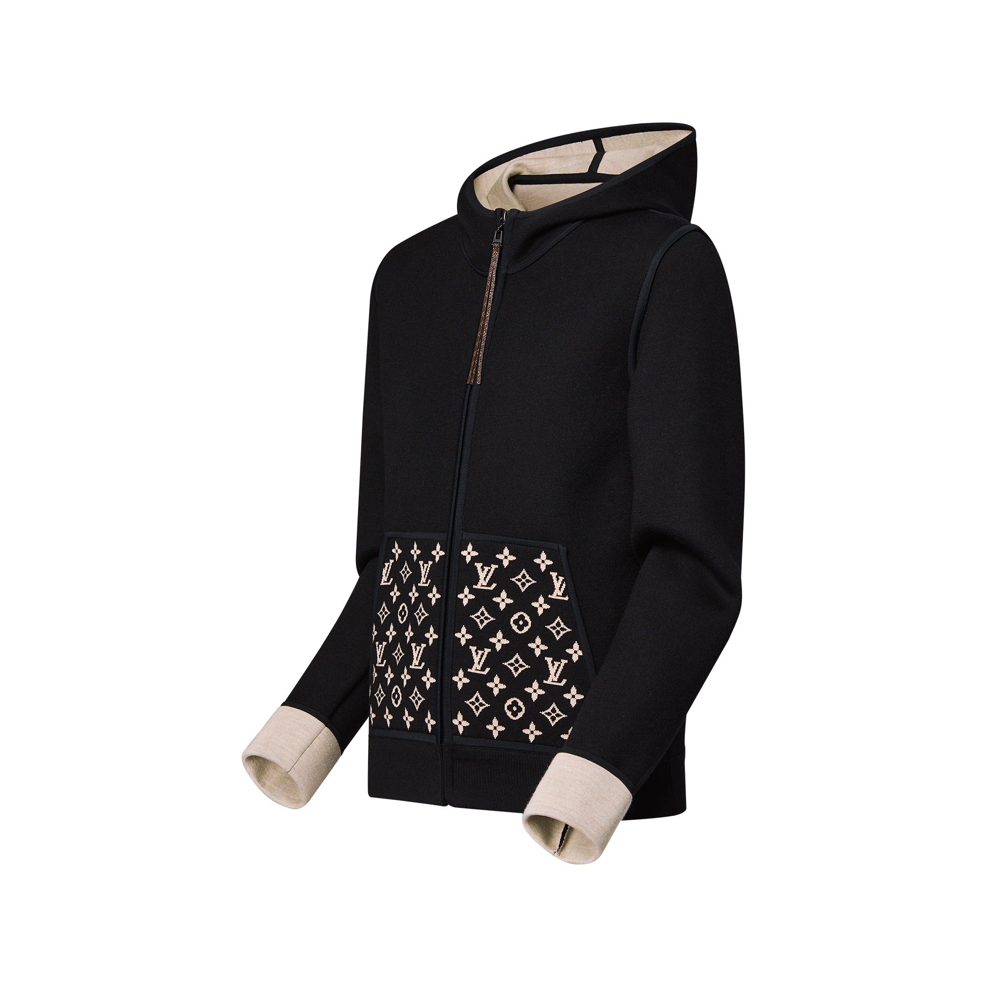 Monogram Accent Zip-Up Hoodie
