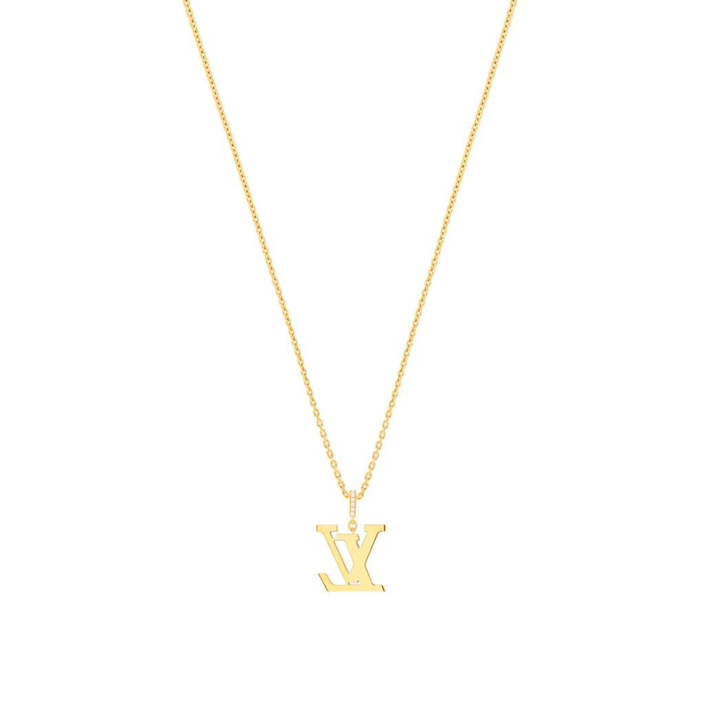 LV Medium Pendant, Yellow Gold And Diamonds