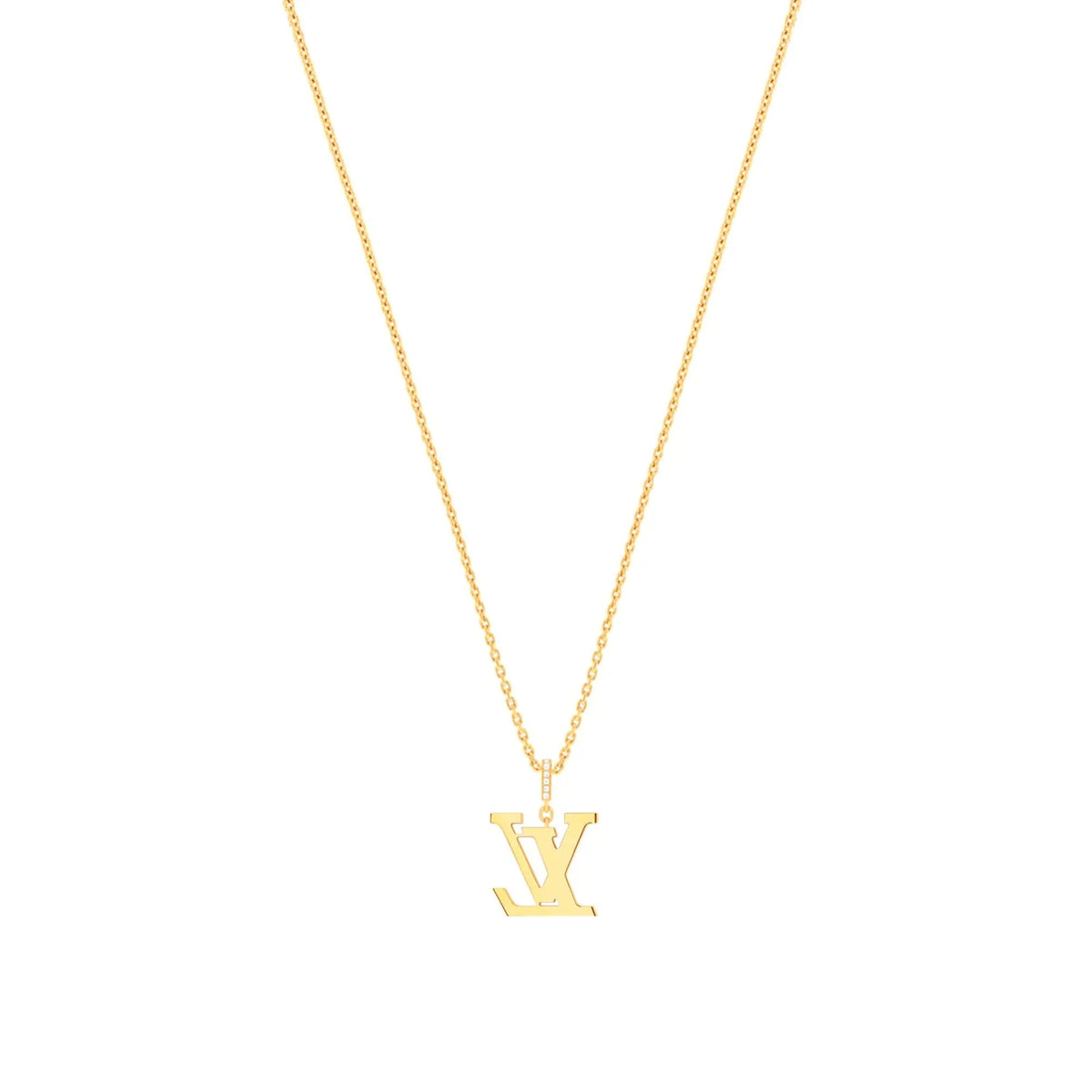 LV Medium Pendant, Yellow Gold And Diamonds