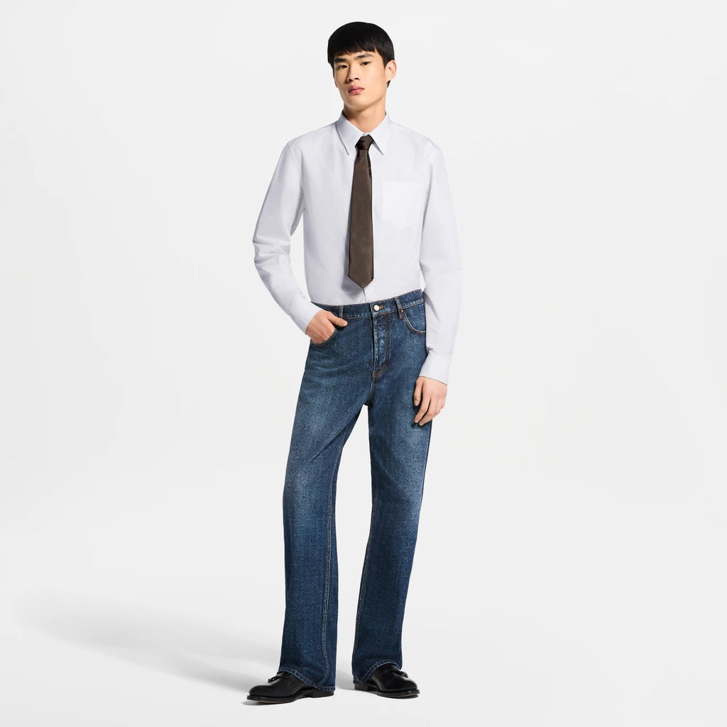 Monogram Washed Denim Skate Pants