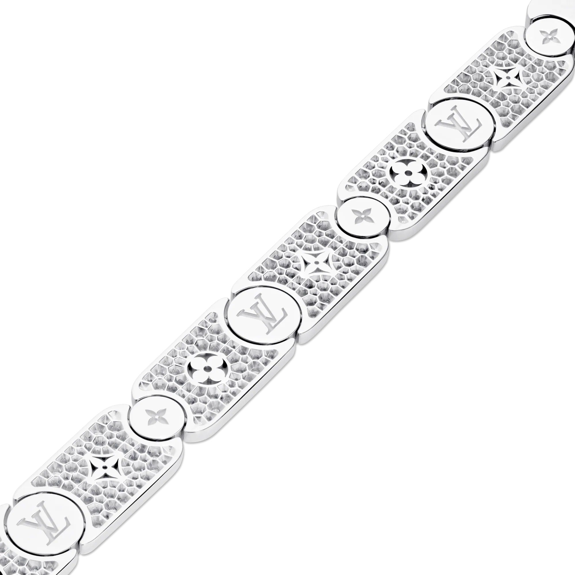 Les Gastons Vuitton Masterpiece Gourmette Bracelet, White Gold and Diamonds