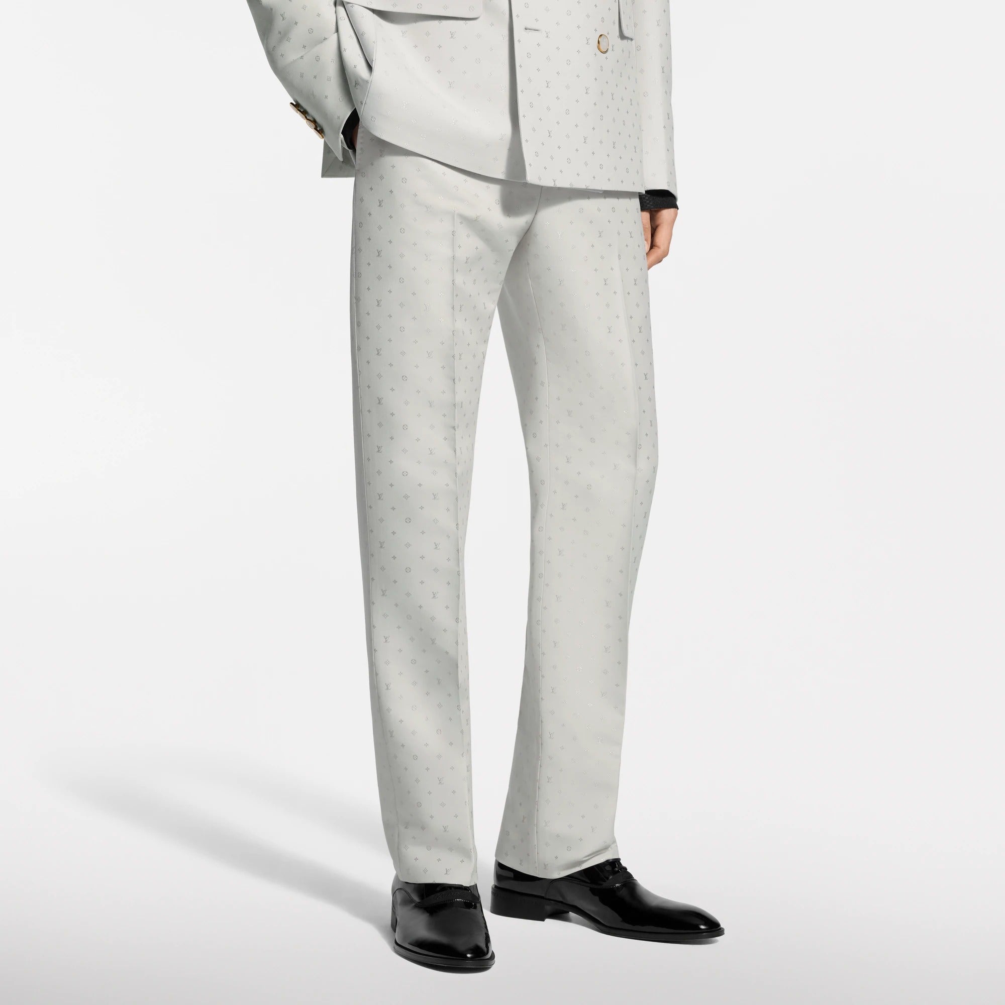 Monogram Silk-Mohair-Blend Gaston Pants