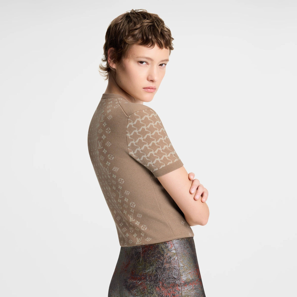 Monogram Honeycomb Knit Top