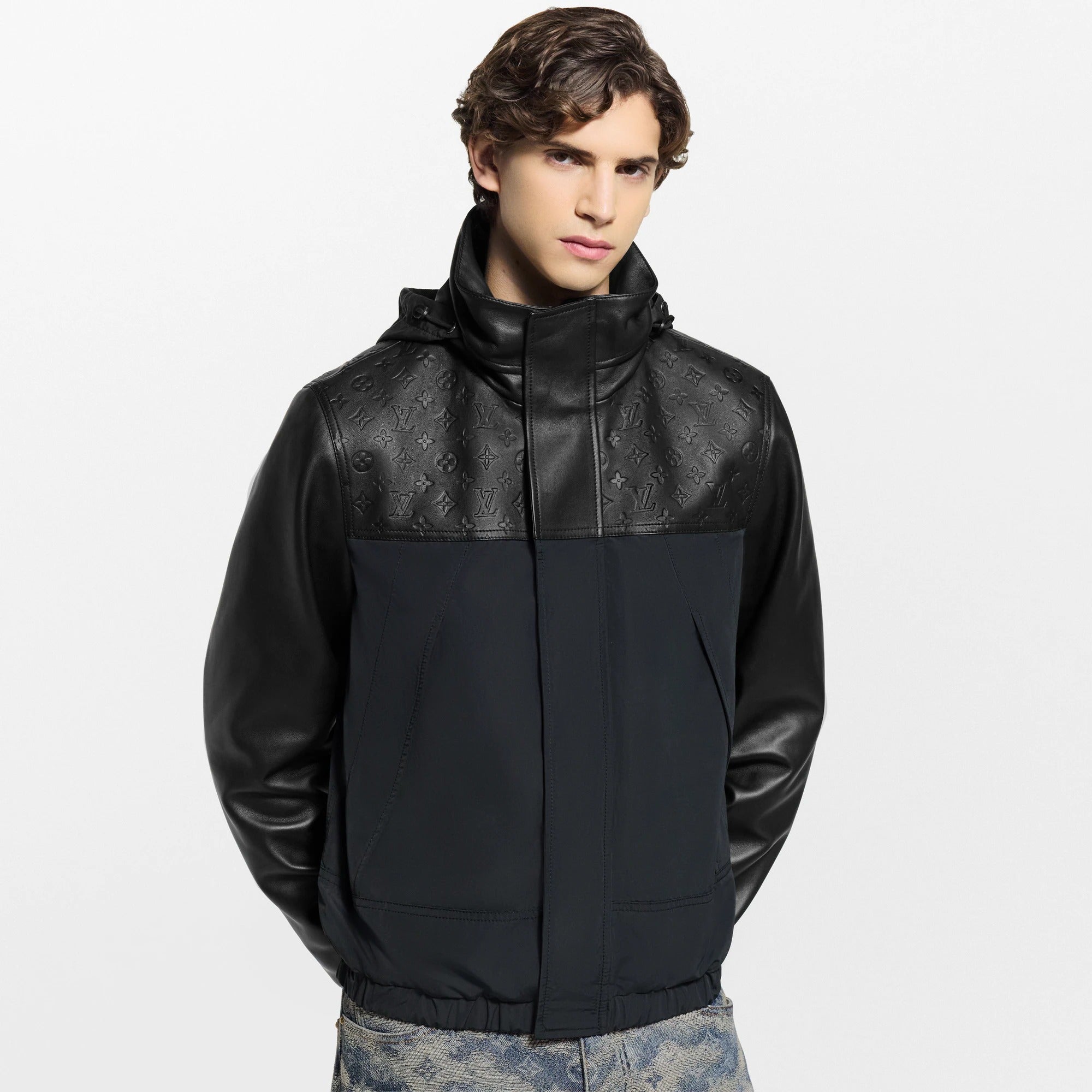 Leather Mix Windbreaker