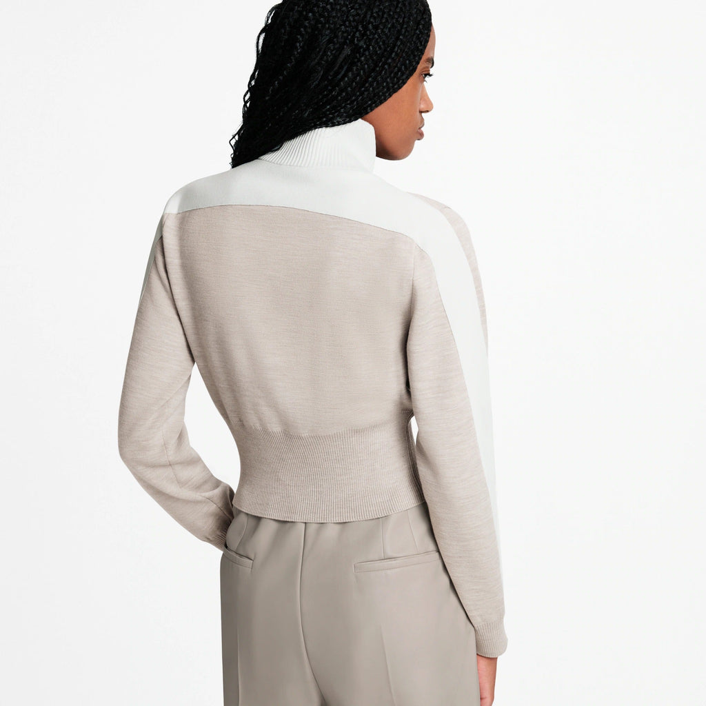 Cropped Color-Blocked Zip-Up Jacket