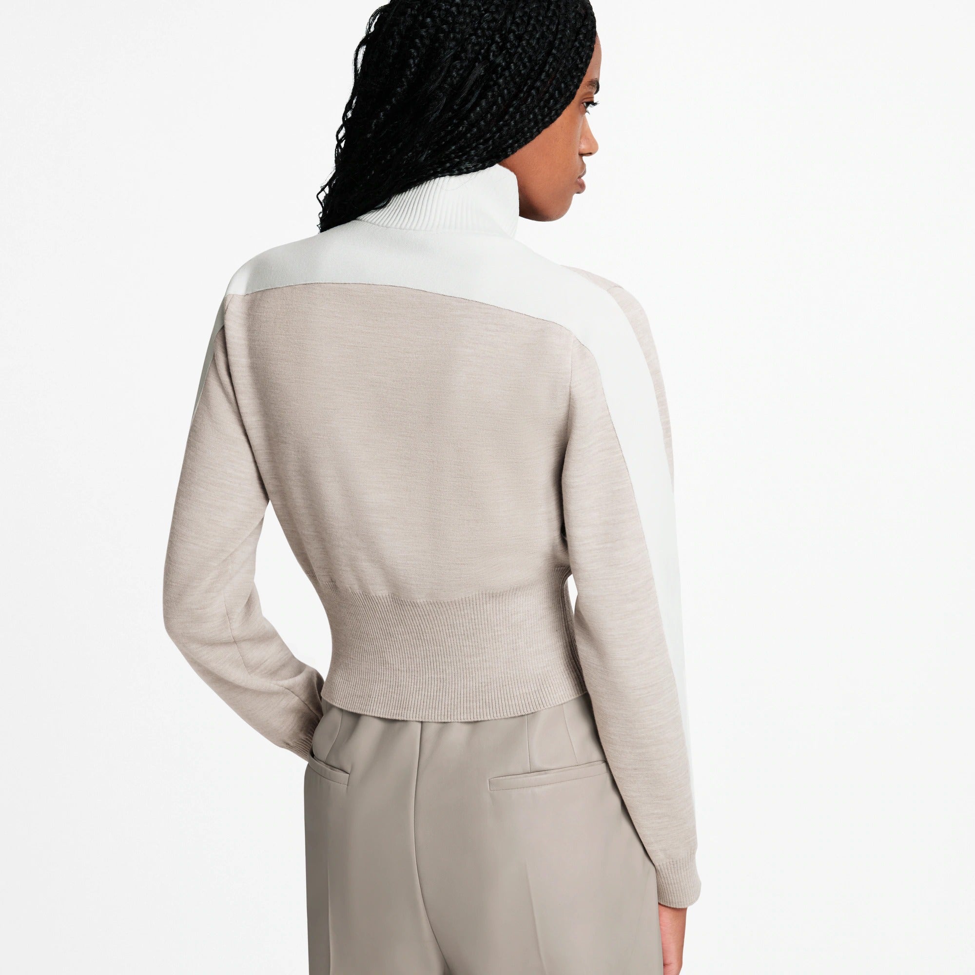 Cropped Color-Blocked Zip-Up Jacket