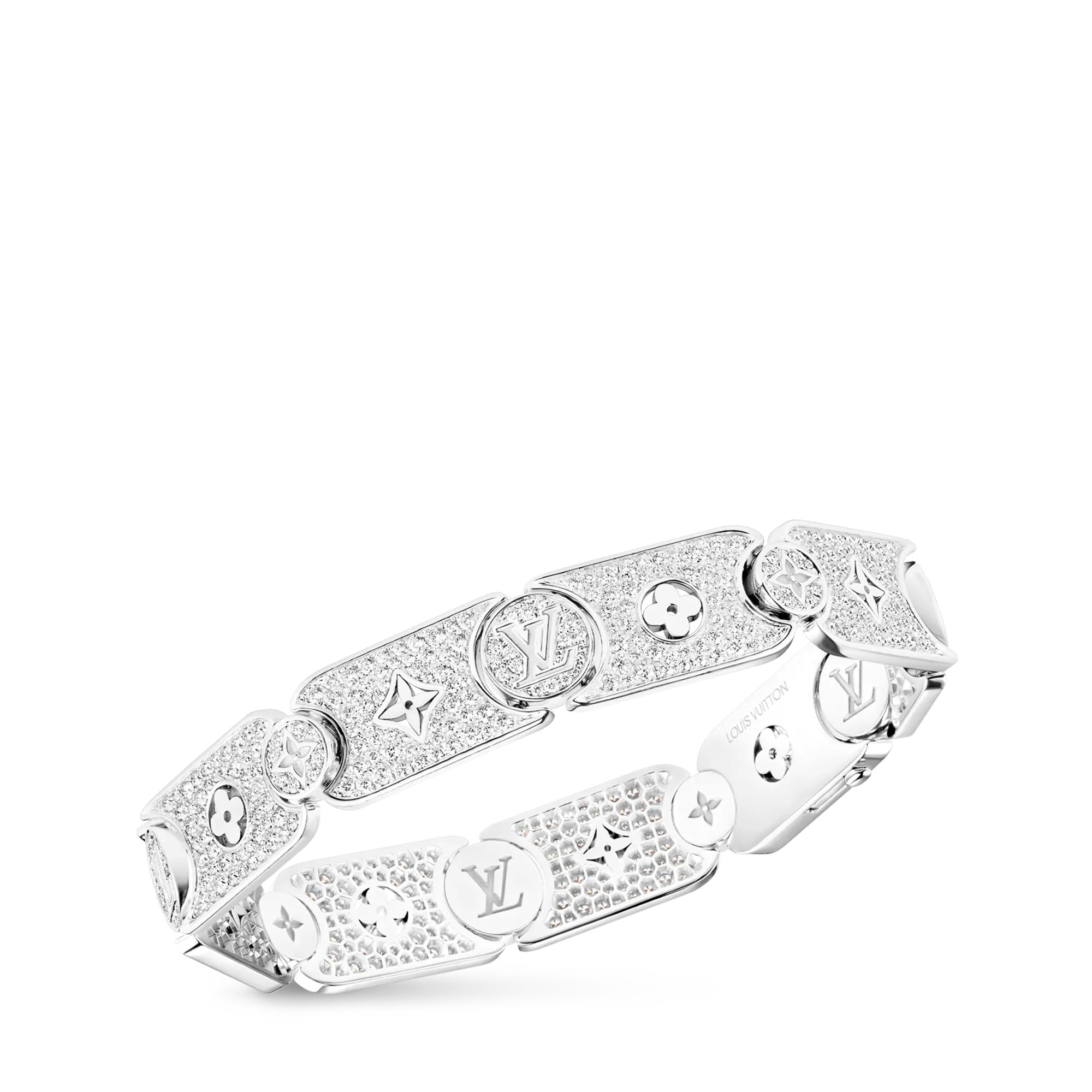 Les Gastons Vuitton Masterpiece Gourmette Bracelet, White Gold and Diamonds
