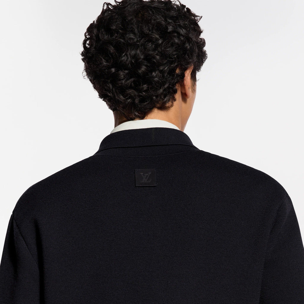 Knit Blouson With Leather Details