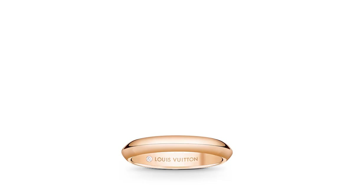 LV Diamonds 3mm Band, Pink Gold