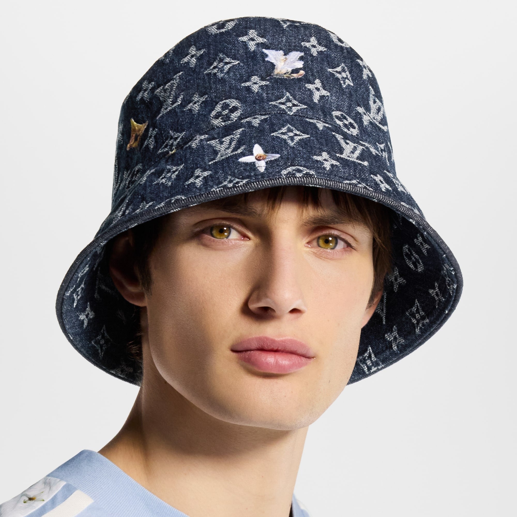 Monogram Flower Denim Bucket Hat